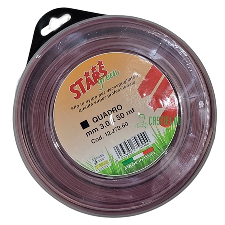 Filo decespugliatore mt50 mm3 quadro rosso 7dpq350