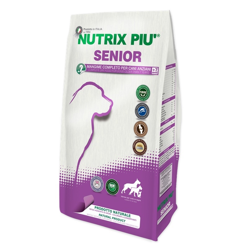 Croccantini senior per cani anziani +7 anni 4kg  Nutrix Più