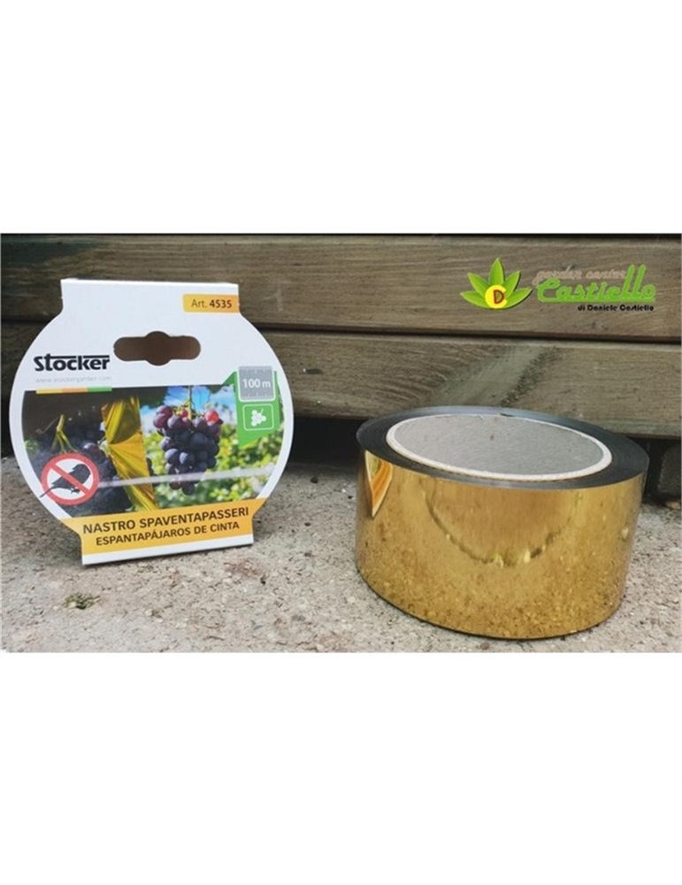 Nastro spaventapasseri uccelli dorato mt 100 stocker