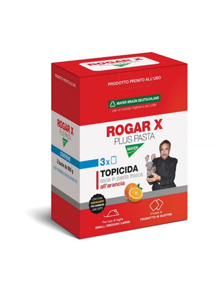 Rogar X plus topicida in grano kg1,5 composto da 3 buste da500gr