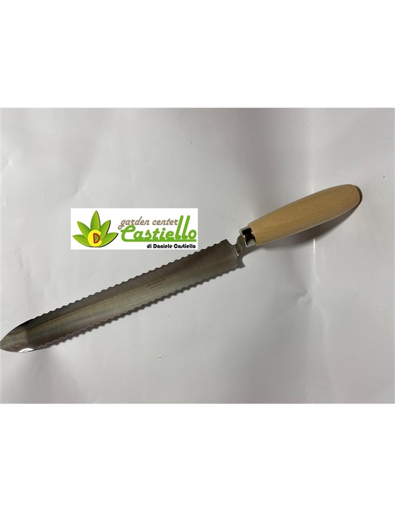 Coltello per disopercolare in acciaio inox manico legno cm20