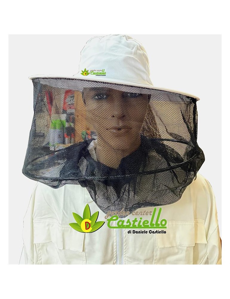 maschera per apicoltura con cappello e rete in tulle - [7APMASC]