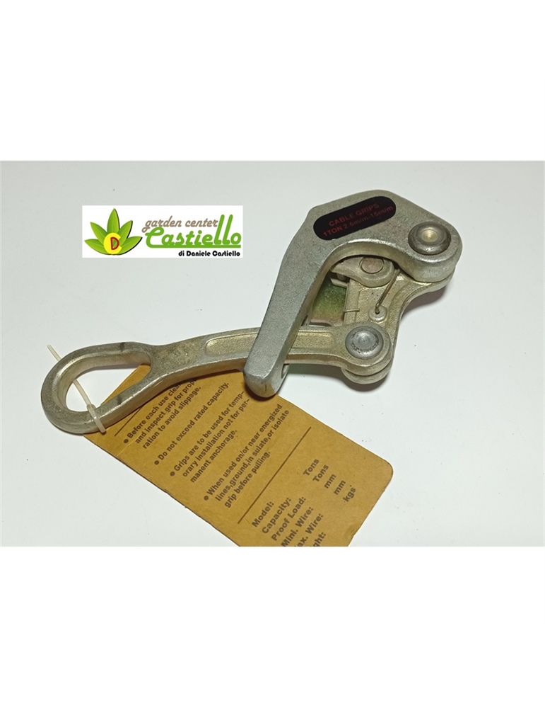 Morsetto bloccafilo per tiraggio 1 Ton. D.2,6-15mm