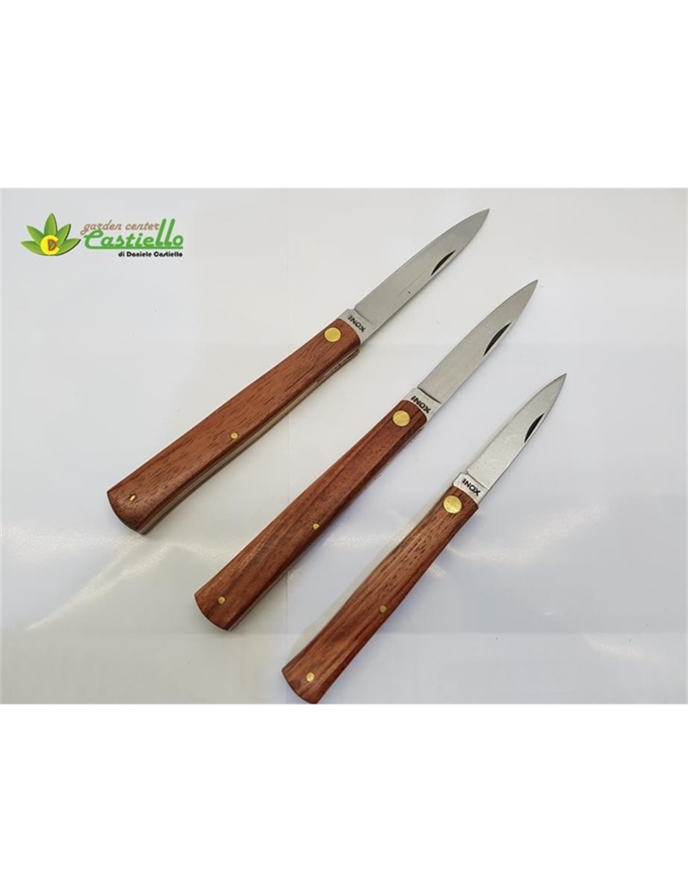 Coltello siciliano manico legno inox cm.17
