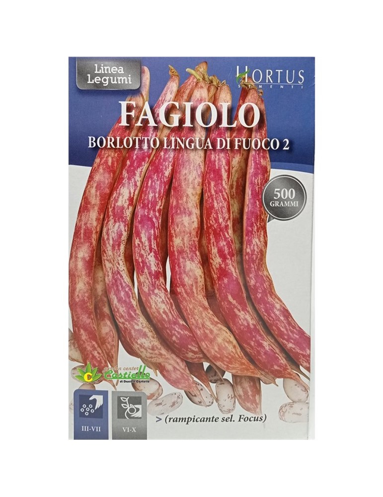 Fagiolo borlotto lingua di fuoco 2 rampicante gr 500 HORTUS