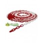 Catena in PVC bianco rossa con anelli di giunzione mt7,5