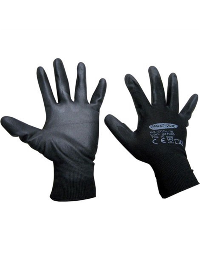 Guanti eco lite TG9 poliestere/poliuretano Neri