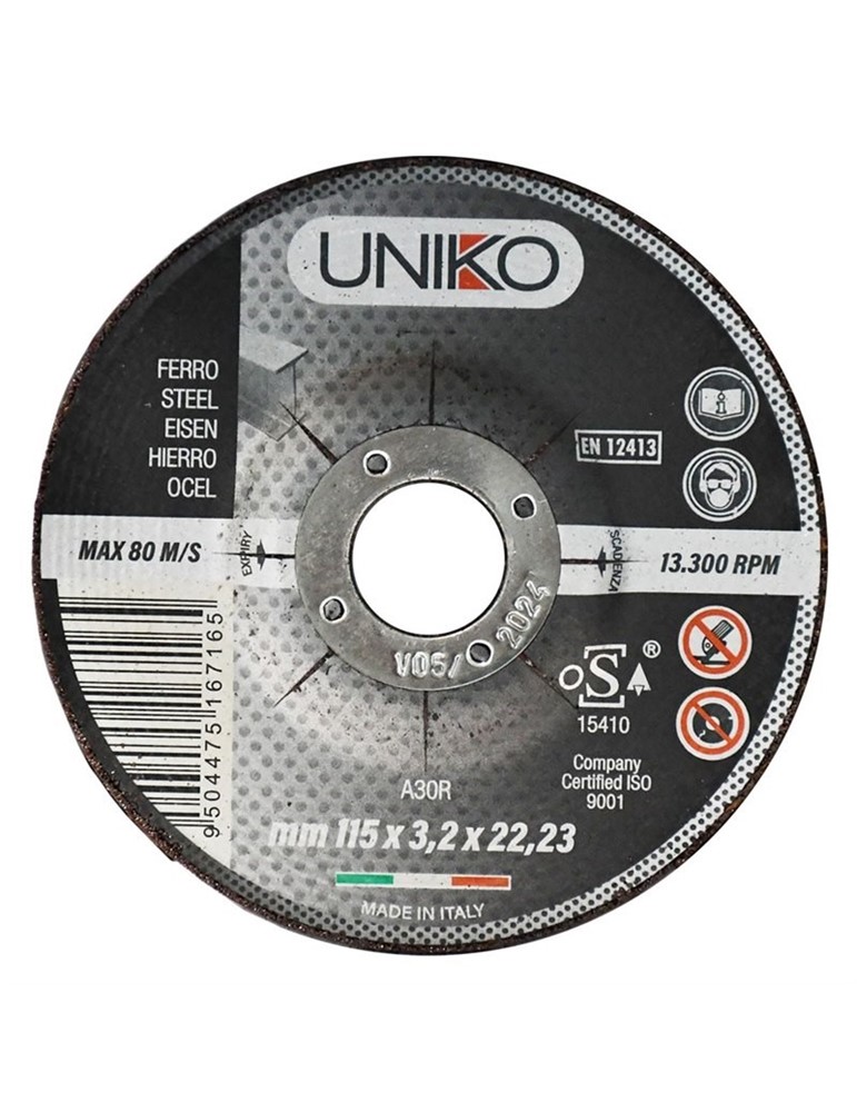 Disco x ferro abrasiva 115x3,2 F 22 A30R UNIKO
