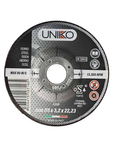 Disco x ferro abrasiva 115x3,2 F 22 A30R UNIKO
