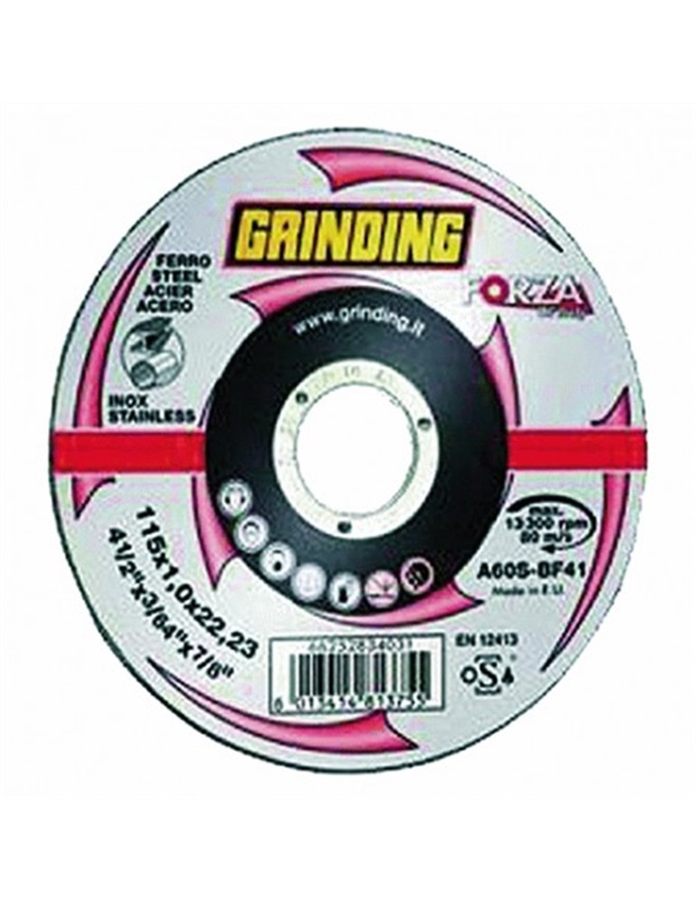 Disco ferro abrasiva x inox 115x1,6 F 22 grinding
