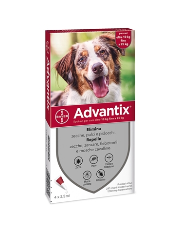 Advantix cani oltre 10 fino a 25 kg 