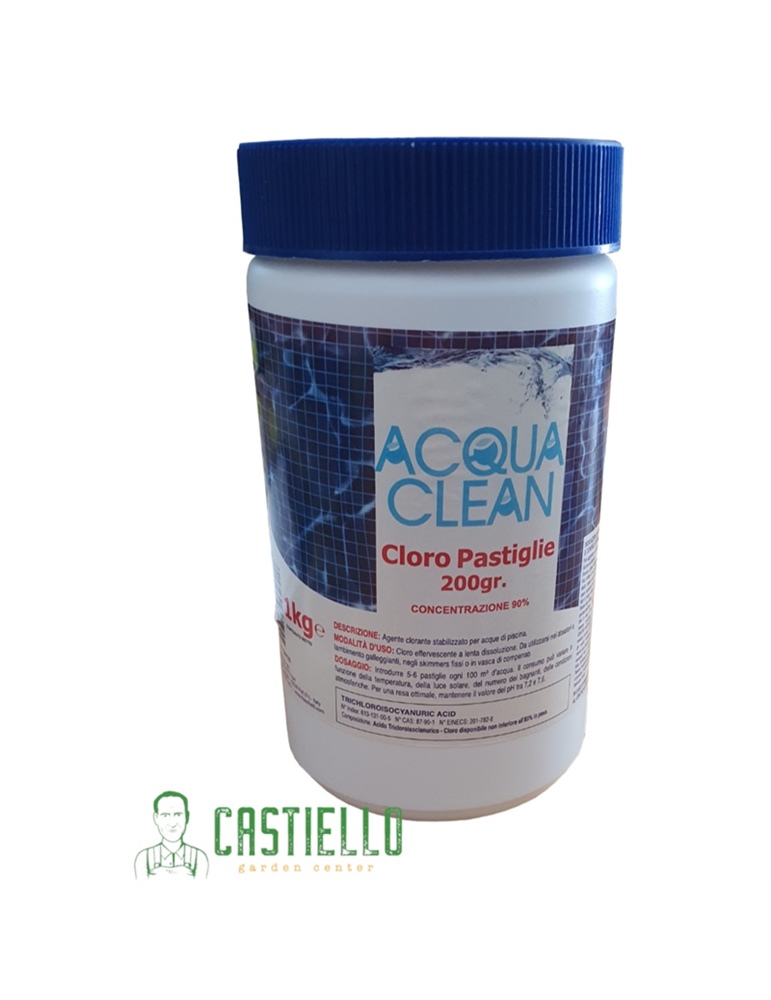 Cloro pastiglie 200gr acqua clean Cloro pastiglie 200gr acqua clean