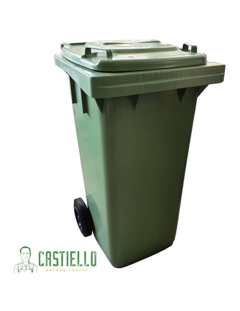 Bidone con ruote 120 lt SSS Mobilplastic verde scuro