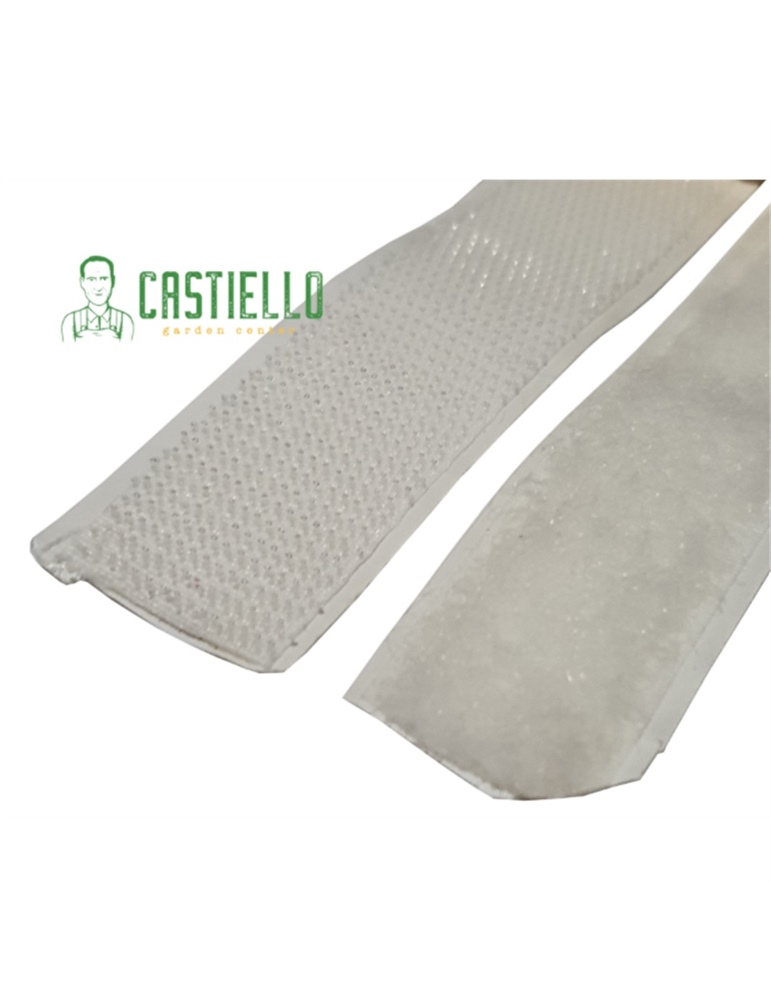 Nastro velcro a strappo autoadesivo bianco maschio/femmina
