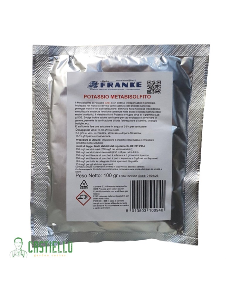 Metabisolfito di potassio polvere gr 100