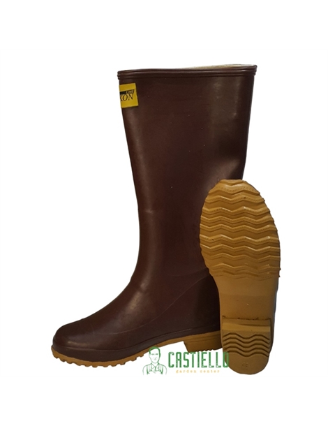 Stivale sekon alto in gomma marrone