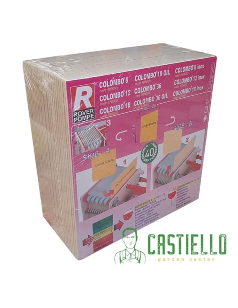 Cartoni filtranti v16 Rover cm20x20 pz25