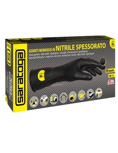 Guanti in nitrile spessorato monouso tg. L saratoga