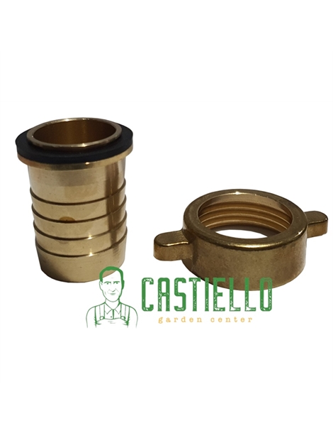 Raccordo portagomma in ottone d.25 dritto
