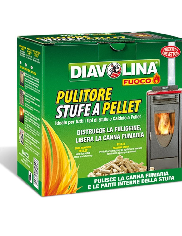 Pulitore stufe a pellet diavolina spazzacamino 1,5kg