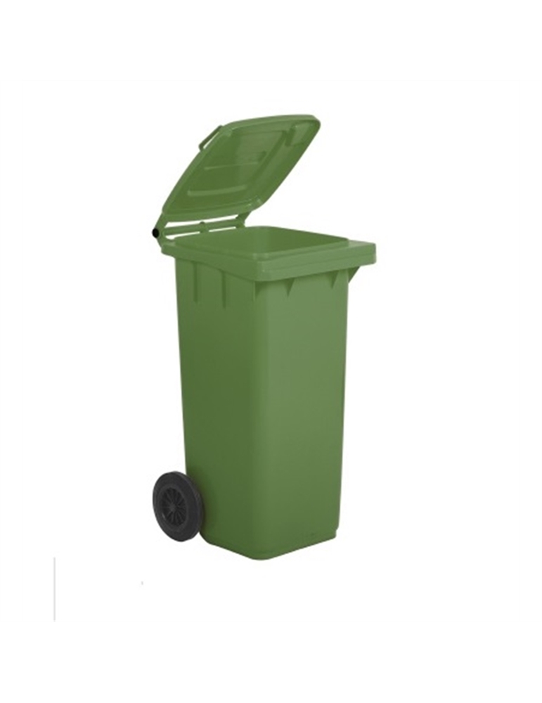 Bidone con ruote raccolta differenziata 120lt verde chiaro