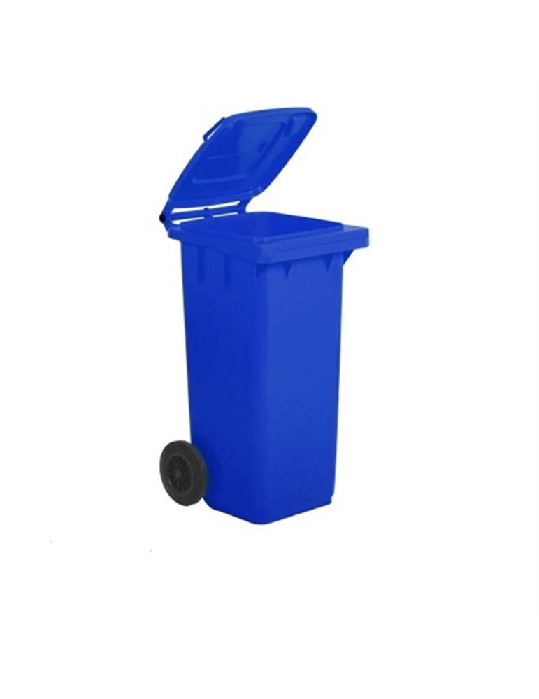 Bidone con ruote raccolta differenziata 120lt blu