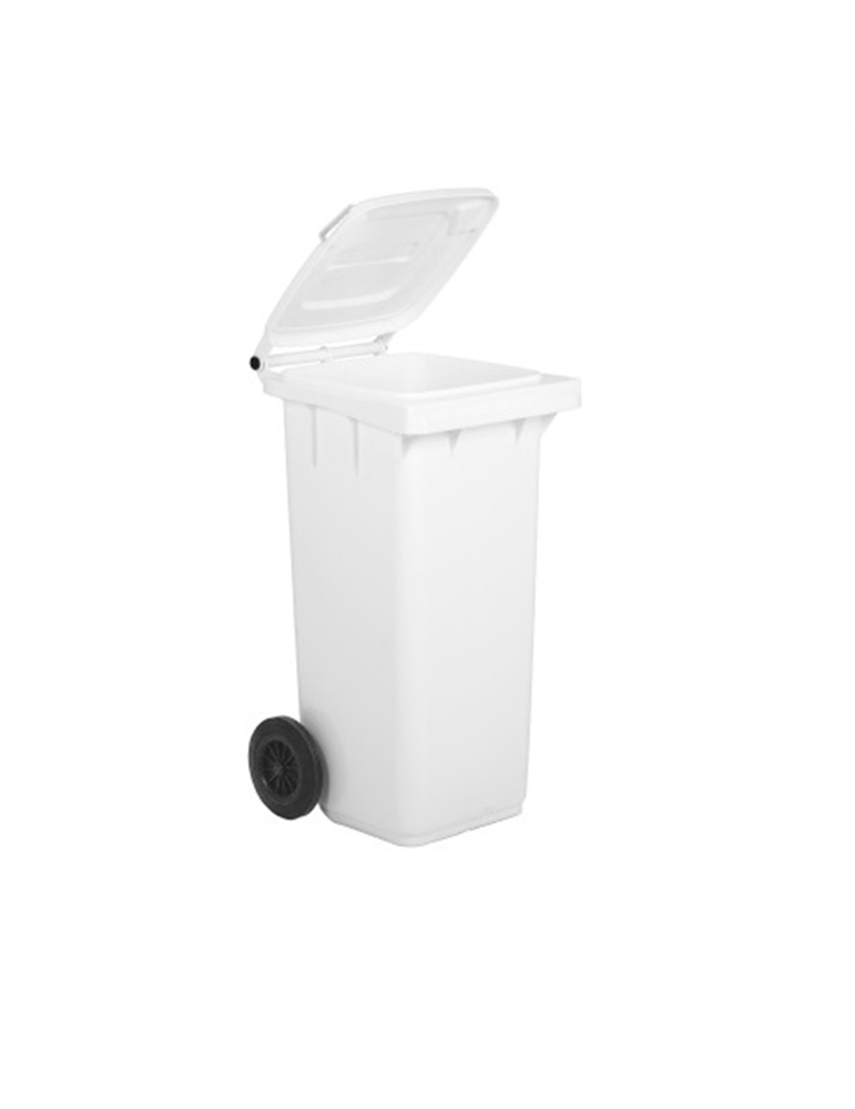 Bidone con ruote raccolta differenziata 120lt bianco