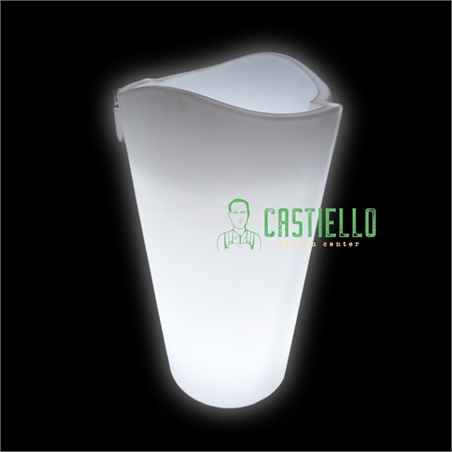 Vaso luminoso bianco resina per esterno
